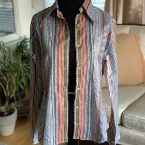 Vintage button-down shirt with fun print